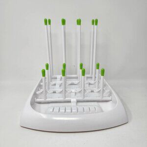 Munchkin High Capacity Drying Rack With Green Pegs For Bottles & Accessories Whi